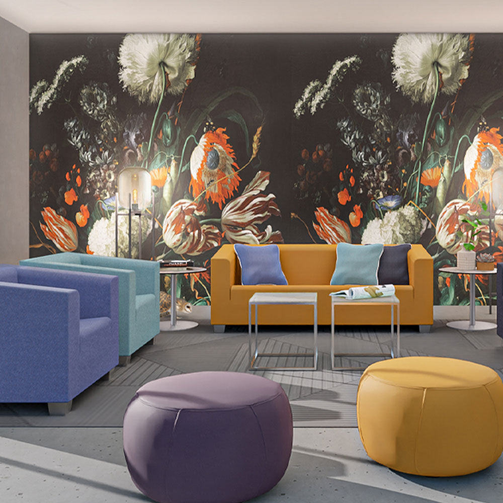 SMV Strew Hocker | Lounge Pouf | Sitzhocker Brandschutzzertifiziert | schwer entflammbar nach DIN 66084 p-a | B1