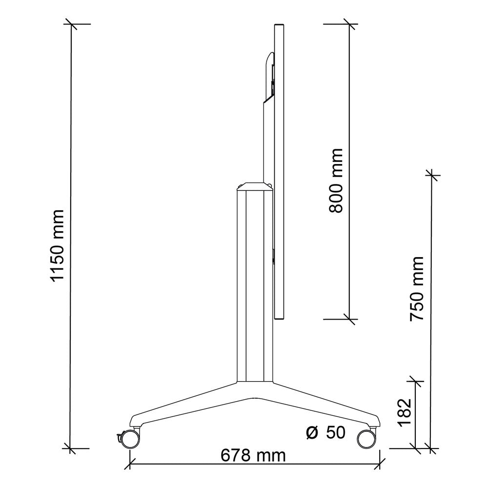 YOS Schreibtisch klappbar Pure - Klapptisch auf Rollen - 120-180 x 80 cm