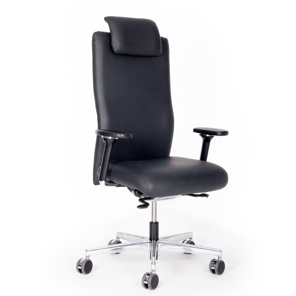 Ergonomischer Bürostuhl XL Agilis AG12 Leder - ergonomischer Schwerlaststuhl bis 200 KG - Auf Rechnung kaufen