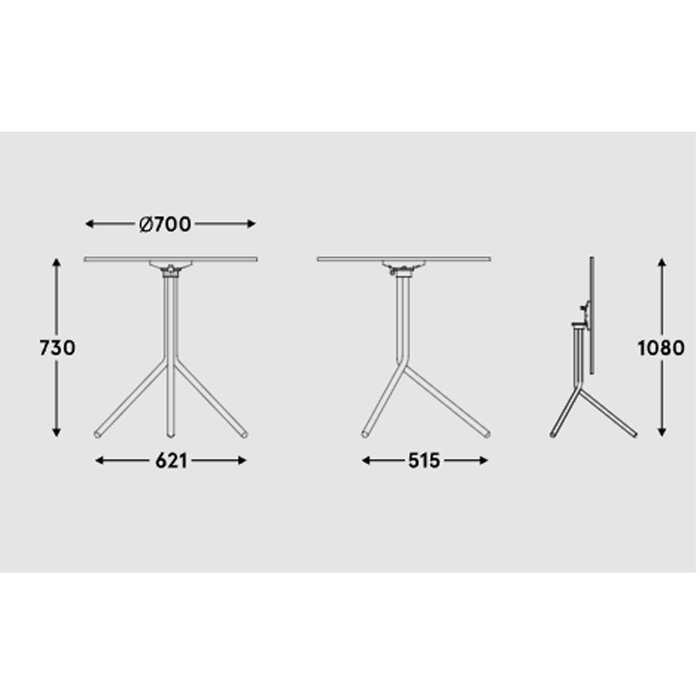 mdd Luna Outdoor-Tisch Ø 70cm | Design | Stabilität & Funktion für den Professionellen Einsatz | auf Rechnung bestellen