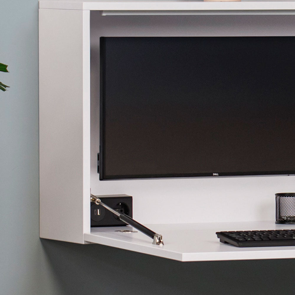 Reiss Wandschreibtisch klappbar | Platz für 2 Monitore | Schreibtisch - 120cm breit - viel Platz