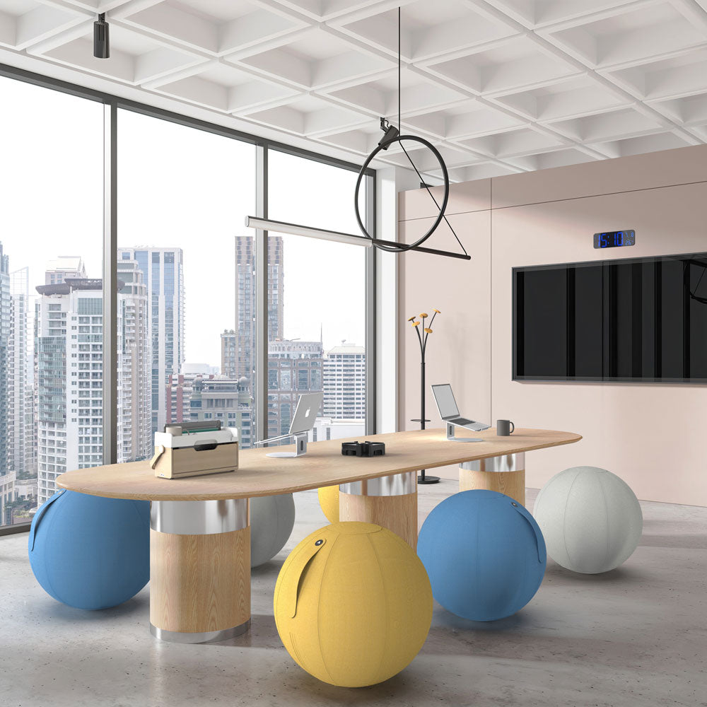 YOS Ergonomischer Sitzball Ø 65 cm | Stoffbezug | Aktives Sitzen & Fitness | Sitzball