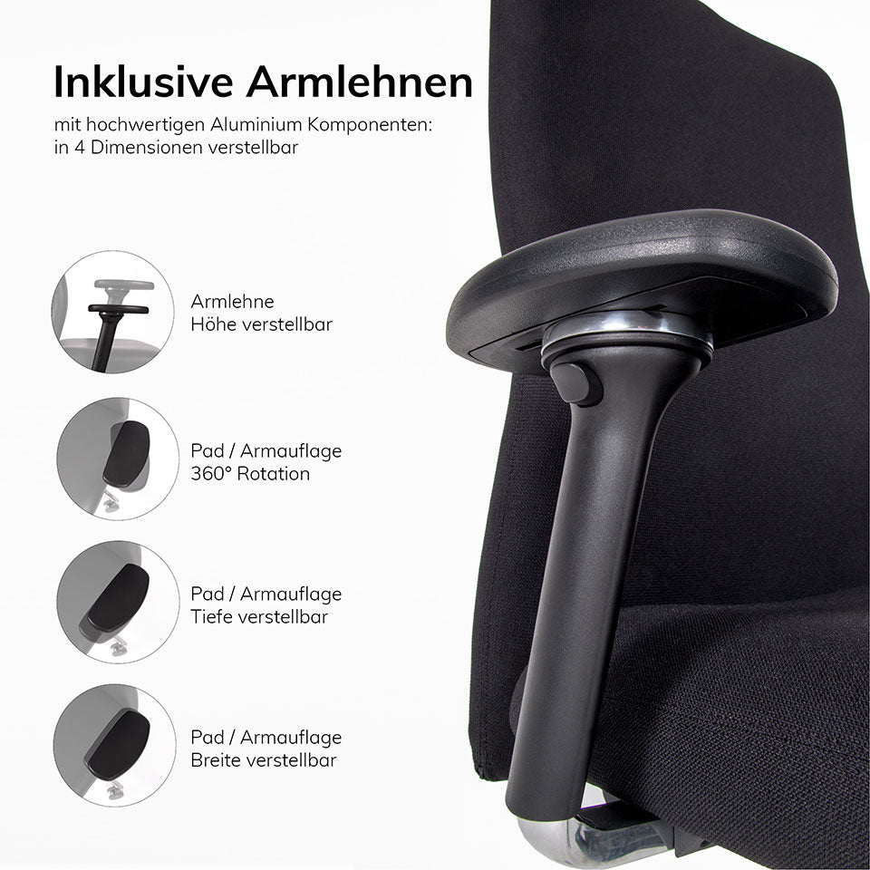 Ergonomischer 24-Stunden-Stuhl Bürostuhl 24/7 lento für Leitstellen & Dauerarbeitsplätze