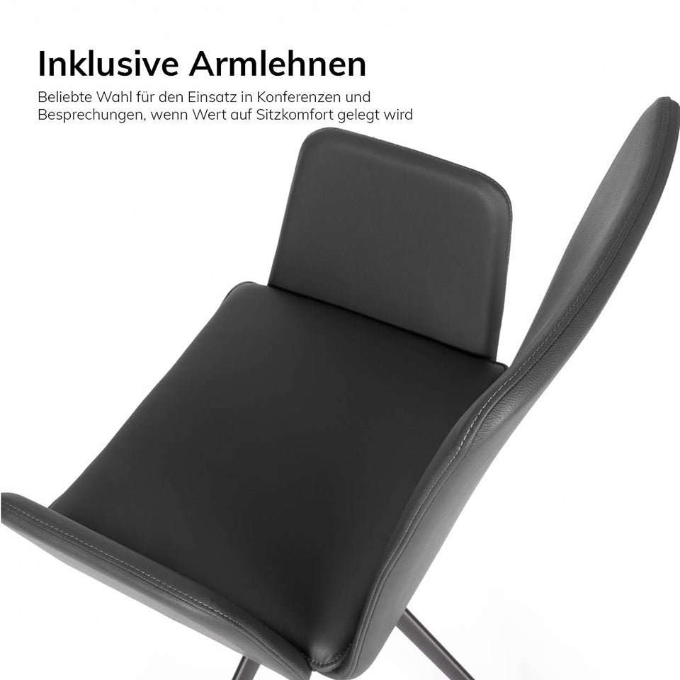 Besucherstuhl - Drehstuhl Lento Smart Z - Konferenzstuhl Leder mit Wippfunktion - Kauf auf Rechnung