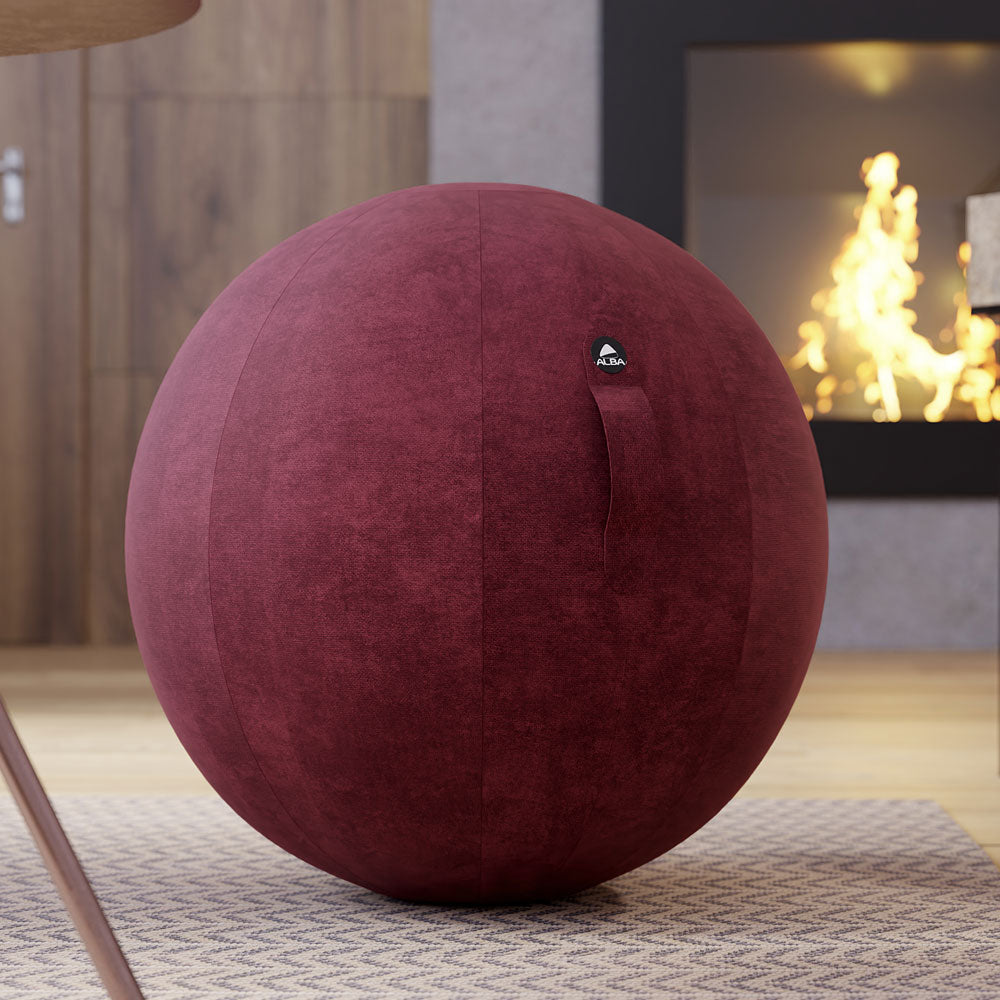 YOS Ergonomischer Sitzball Ø 65 cm | Samtstoff | Aktives Sitzen & Fitness | Sitzball