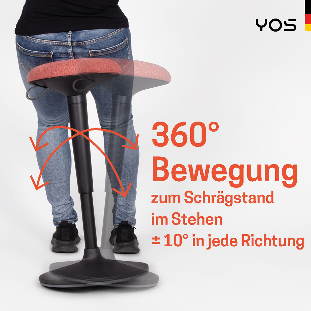 YOS S1 ergonomischer Bürohocker | Stehhocker | Perfektion aus Deutschland | auf Rechnung kaufen