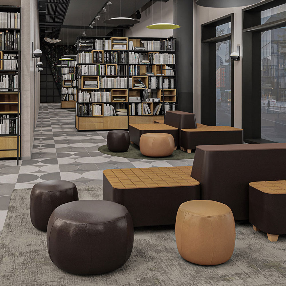 SMV Strew Hocker | Lounge Pouf | Sitzhocker Brandschutzzertifiziert | schwer entflammbar nach DIN 66084 p-a | B1