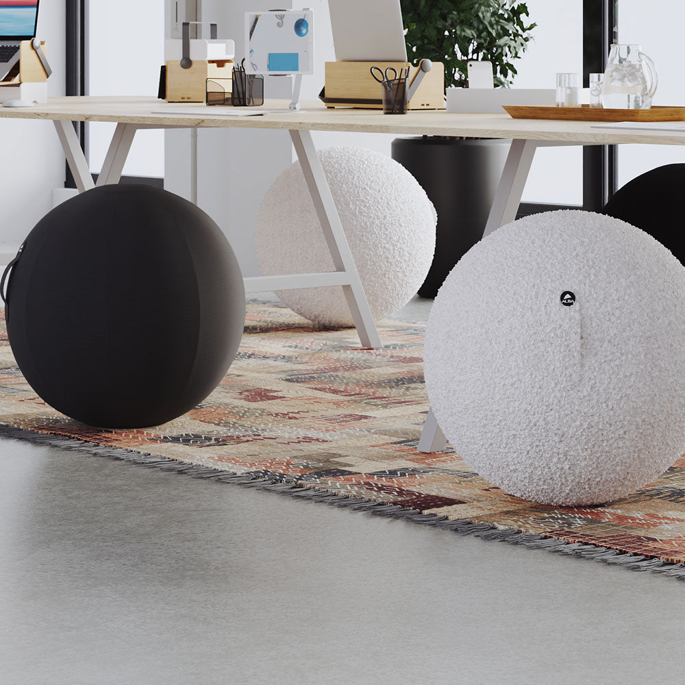 YOS Ergonomischer Sitzball Ø 65 cm | Kunstpelz | Aktives Sitzen & Fitness | Sitzball