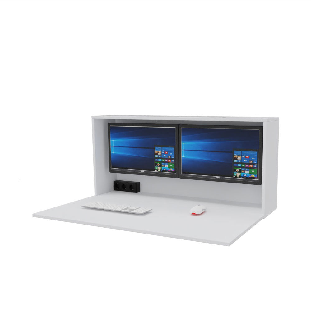 Reiss Wandschreibtisch klappbar | Platz für 2 Monitore | Schreibtisch - 115cm breit - viel Platz