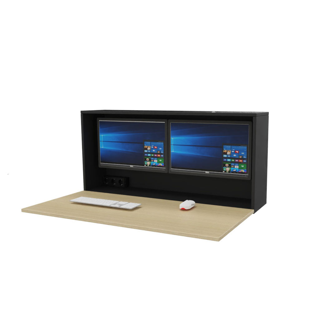Reiss Wandschreibtisch klappbar | Platz für 2 Monitore | Schreibtisch - 115cm breit - viel Platz