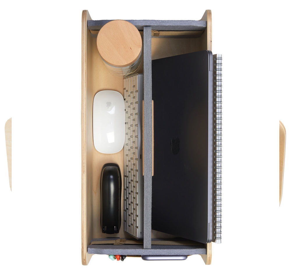 YOS Mobile Workstation Light B42 x H19 x T21 cm | Büro Case | Tragbarer Schreibtisch Organizer