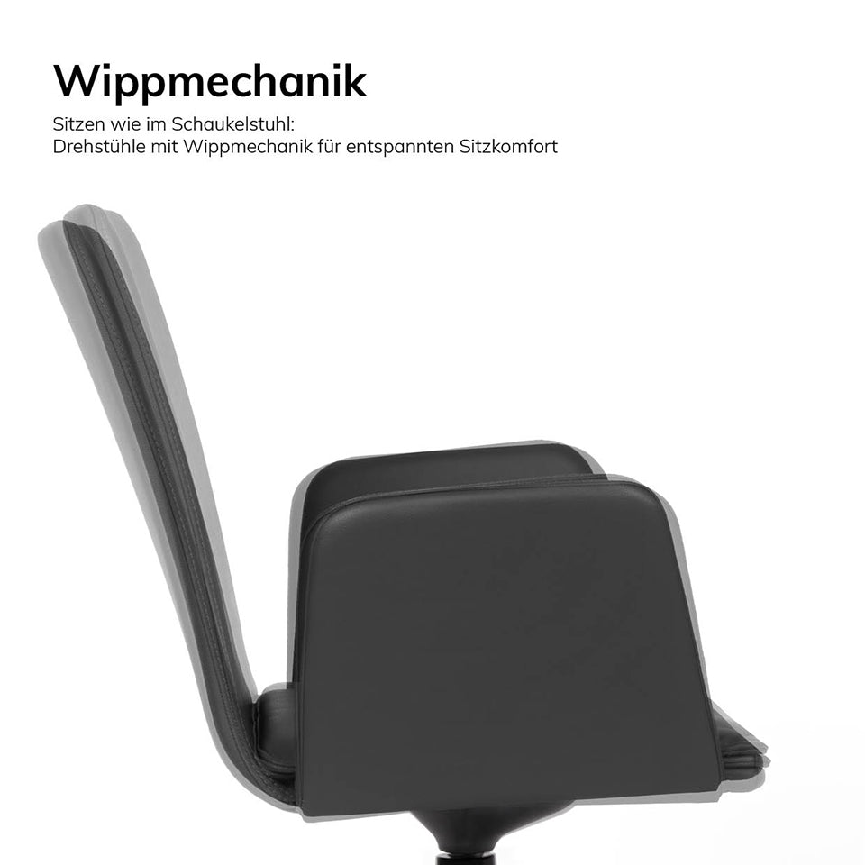Besucherstuhl - Drehstuhl Lento Smart Z - Konferenzstuhl Leder mit Wippfunktion - Kauf auf Rechnung