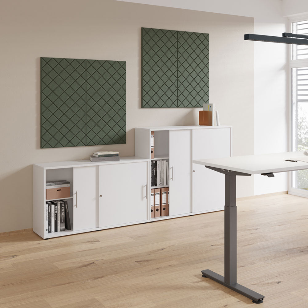 YOS A3 Akustik-Wandpaneel | 2er-Set | Filz Optik | schwer entflammbar | 4 Farben | Schallschutz | auf Rechnung