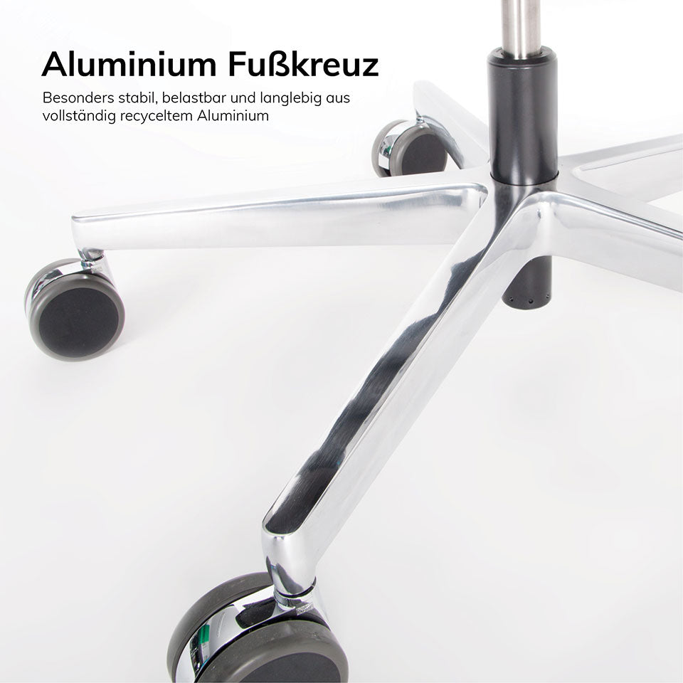 Ergonomischer Bürostuhl XL Agilis AG12 Leder - ergonomischer Schwerlaststuhl bis 200 KG - Auf Rechnung kaufen