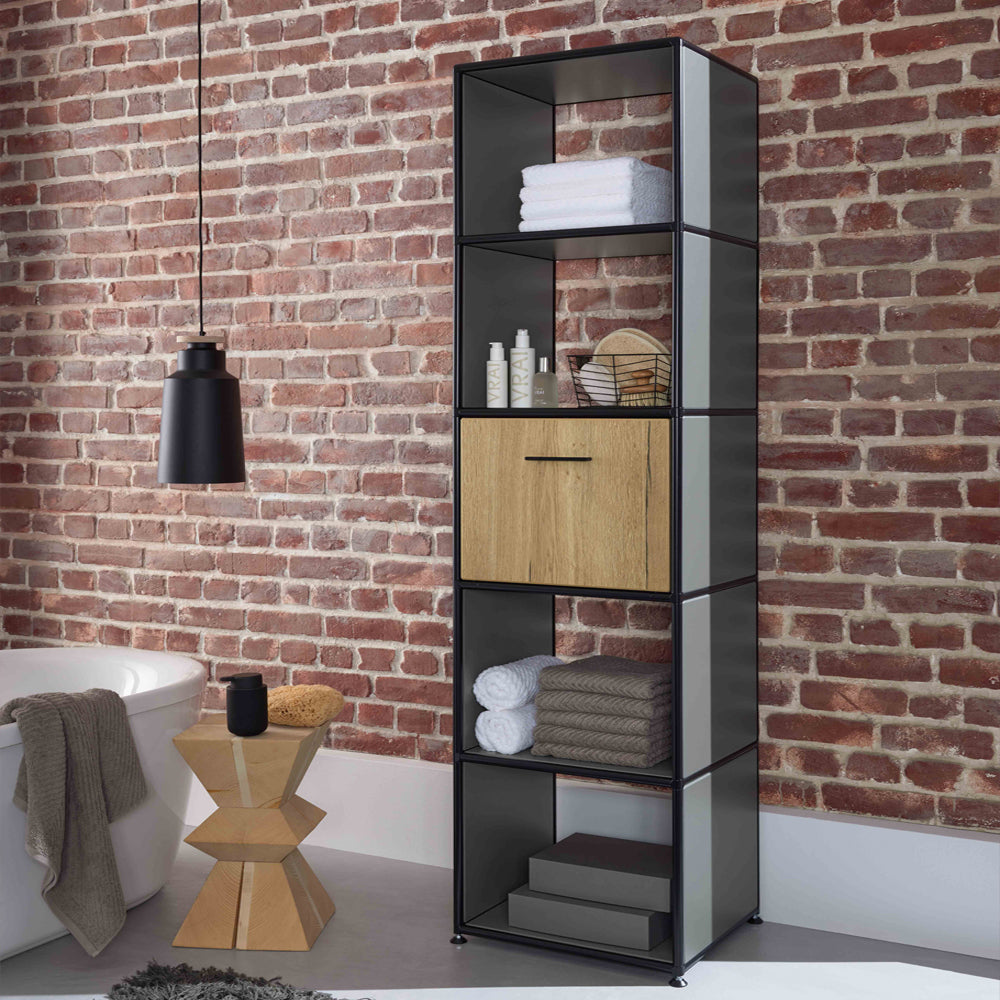 Dim Gray BOSSE SOLUTIONS Schrank Regal | Basaltgrau | Eiche Halifax | Black Edition | Jetzt auf Rechnung kaufen Bosse-design-bueromoebelplus-einrichtung-farbe-lack-metall-chrom-madeingermany-outlet-interior-badregal-badezimmer-black-schwarz.jpg