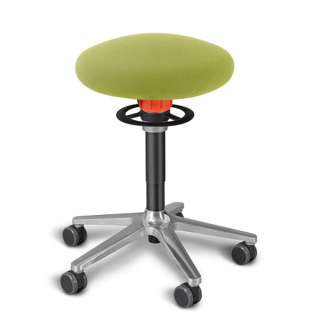 KÖHL ONGO Roll | Stoff | Schwarz Alu | ergonomischer Sitzhocker | Arbeitshocker