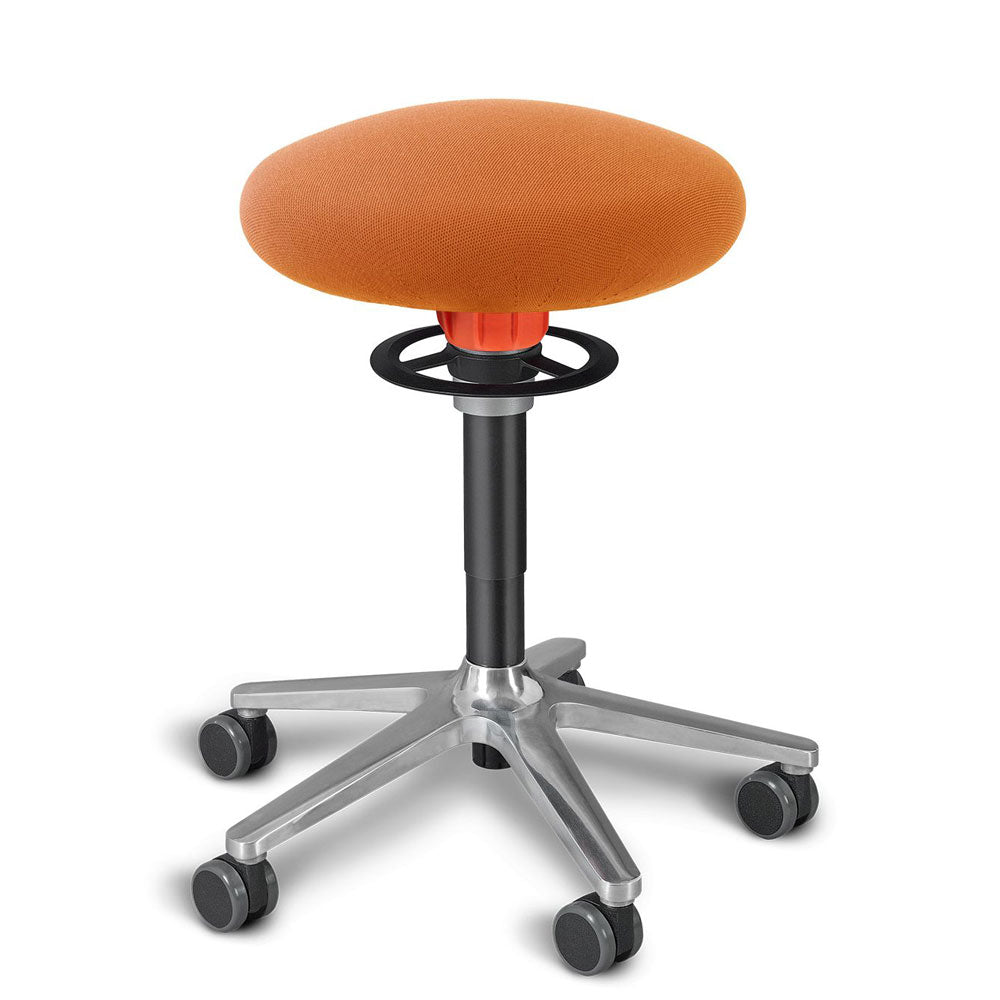 KÖHL ONGO Roll | Stoff | Schwarz Alu | ergonomischer Sitzhocker | Arbeitshocker