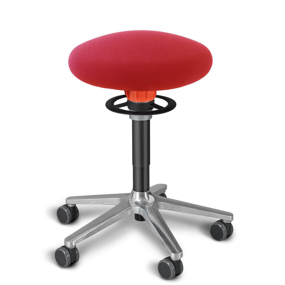 KÖHL ONGO Roll | Stoff | Schwarz Alu | ergonomischer Sitzhocker | Arbeitshocker