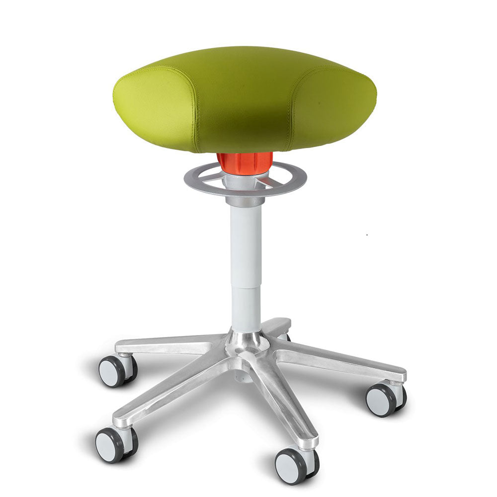 KÖHL ONGO Roll Triangel | Stoff | Schwarz Alu | ergonomischer Sitzhocker | Arbeitshocker