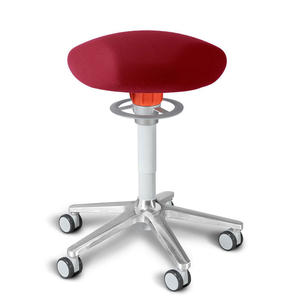 KÖHL ONGO Roll Triangel | Stoff | Schwarz Alu | ergonomischer Sitzhocker | Arbeitshocker