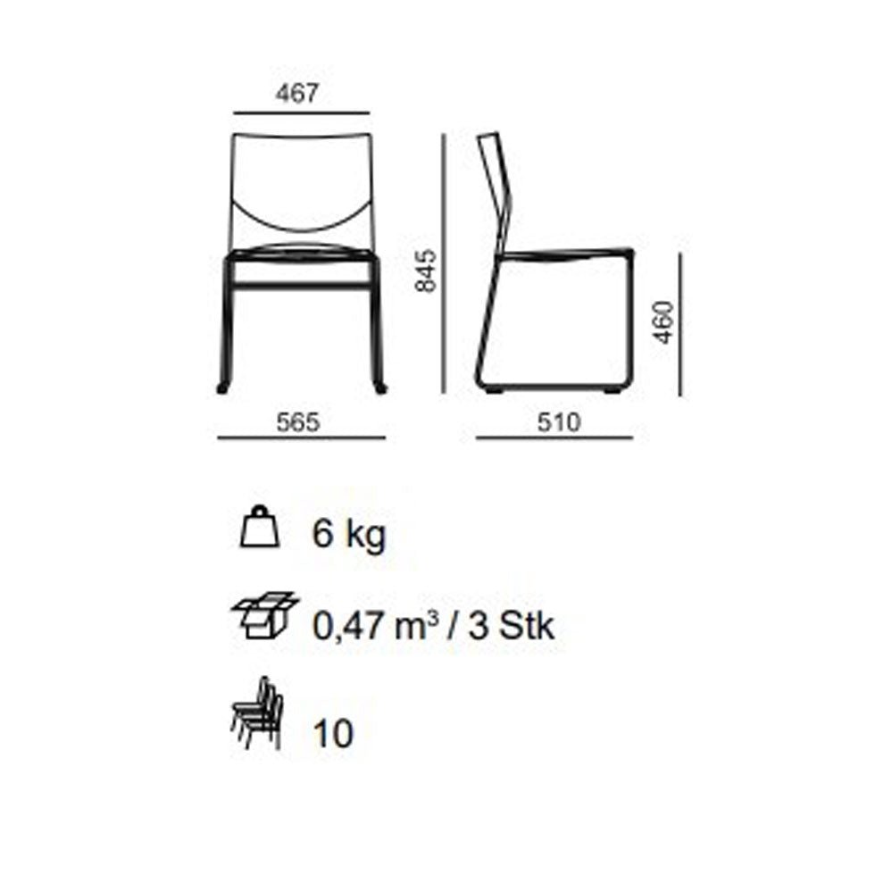 Besucherstuhl PLUS 4 - Kufenstuhl - Stuhl Reihenverbindbar ohne Polster - Beste Qualität & Design! - Auf Rechnung kaufen - Büromöbel Plus