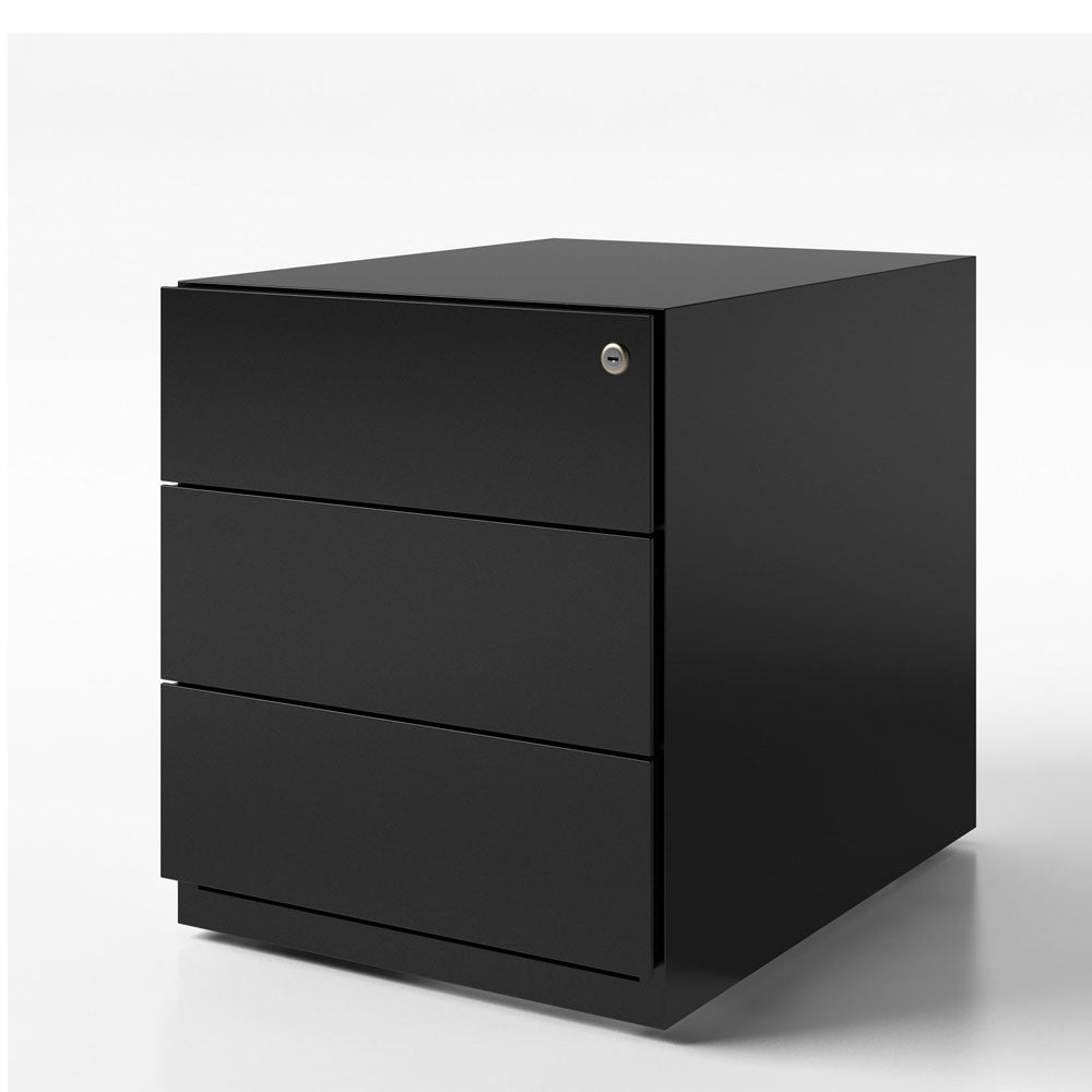 Bisley Stahl - Rollcontainer "NOTE" - 3 Schubladen mit Griffleiste - Tiefe 565 und 775 mm - alle Farben - jetzt besonders günstig! auf Rechnung bestellen - Büromöbel Plus