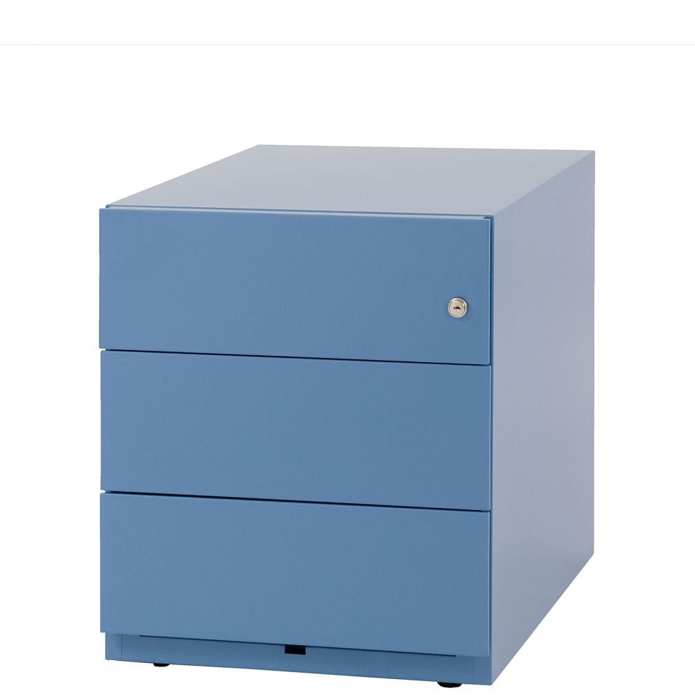 Bisley Stahl - Rollcontainer "NOTE" - 3 Schubladen mit Griffleiste - Tiefe 565 und 775 mm - alle Farben - jetzt besonders günstig! auf Rechnung bestellen - Büromöbel Plus