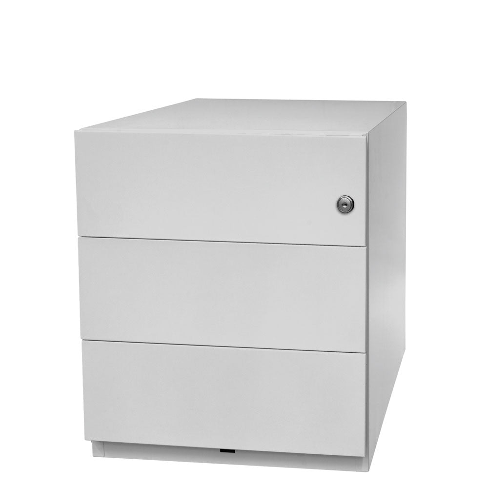 Bisley Stahl - Rollcontainer "NOTE" - 3 Schubladen mit Griffleiste - Tiefe 565 und 775 mm - alle Farben - jetzt besonders günstig! auf Rechnung bestellen - Büromöbel Plus