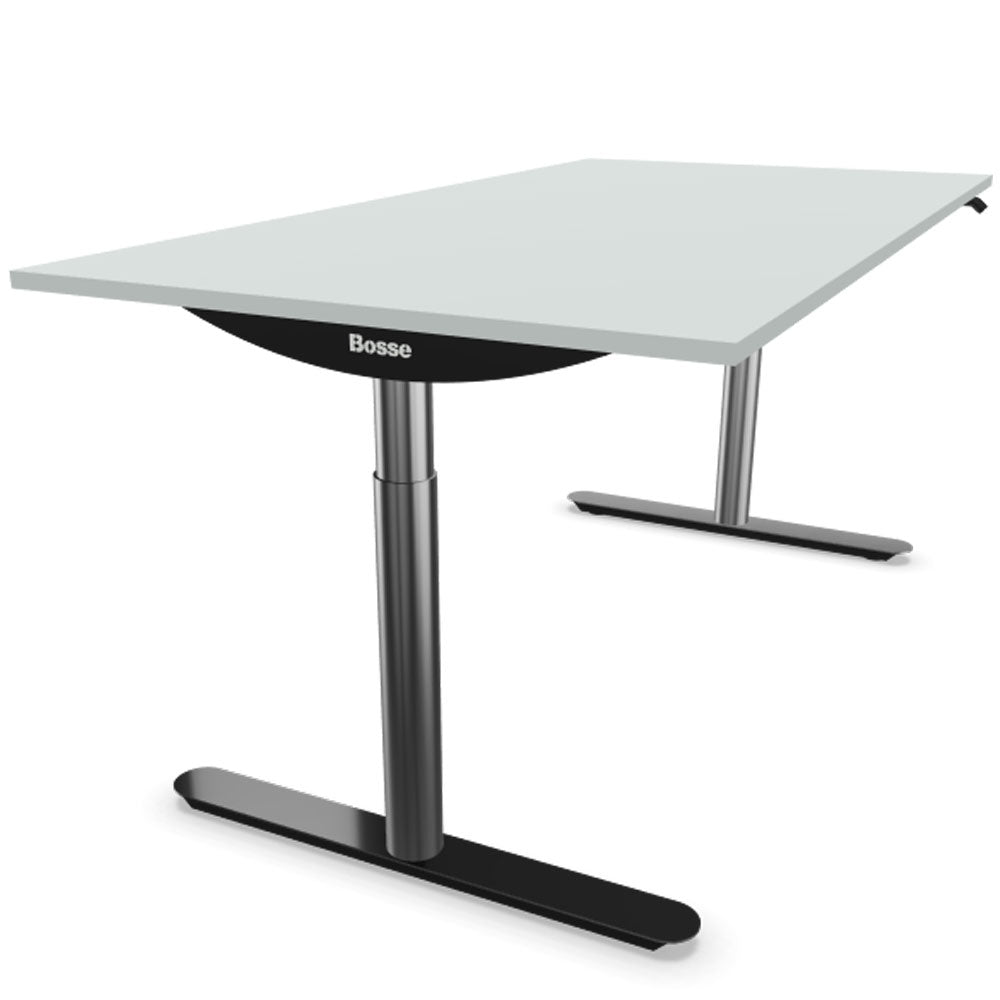 Bosse Modul Space M2 höhenverstellbarer Schreibtisch 62 - 126 cm - Melamin Arbeitsplatte - Gestell Chrom - Büromöbel Plus