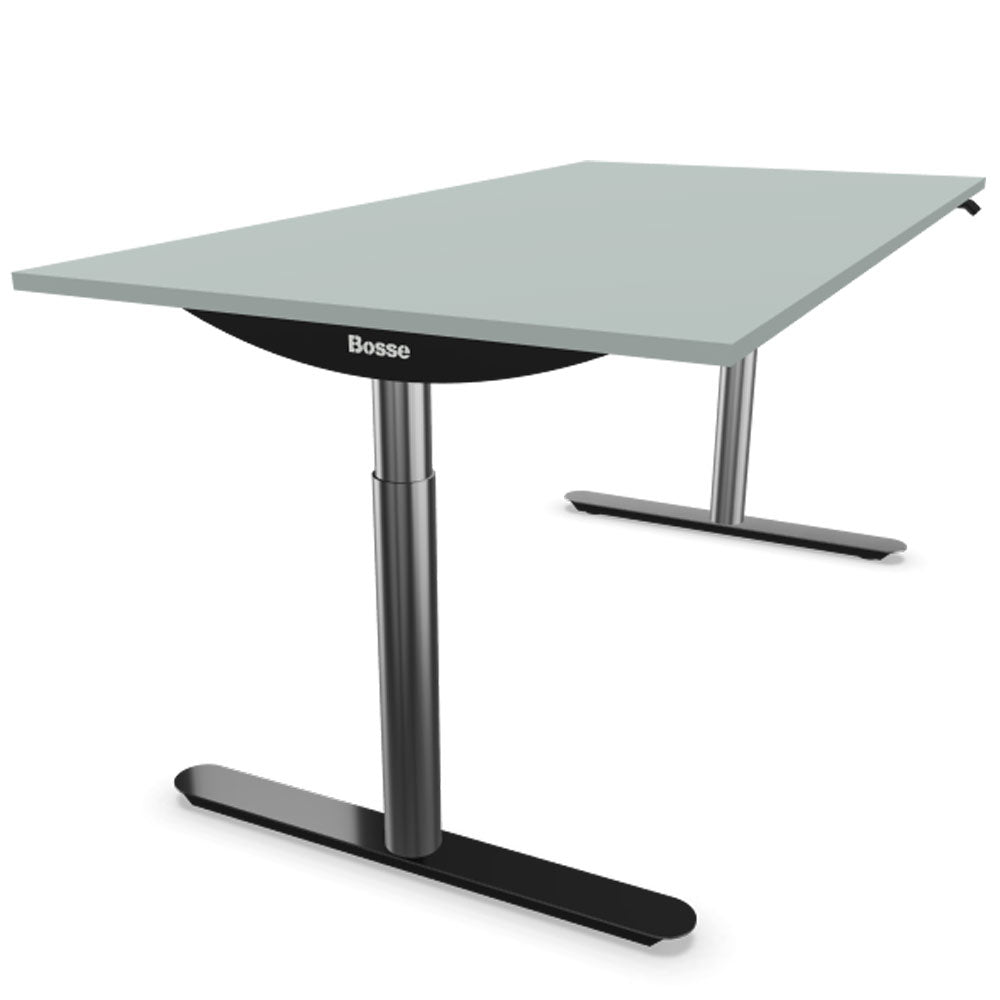 Bosse Modul Space M2 höhenverstellbarer Schreibtisch 62 - 126 cm - Melamin Arbeitsplatte - Gestell Chrom - Büromöbel Plus