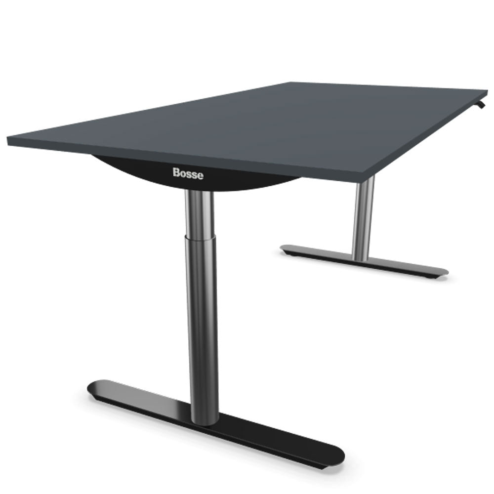 Bosse Modul Space M2 höhenverstellbarer Schreibtisch 62 - 126 cm - Melamin Arbeitsplatte - Gestell Chrom - Büromöbel Plus