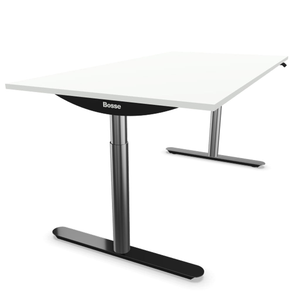 Bosse Modul Space M2 höhenverstellbarer Schreibtisch 62 - 126 cm - Melamin Arbeitsplatte - Gestell Chrom - Büromöbel Plus