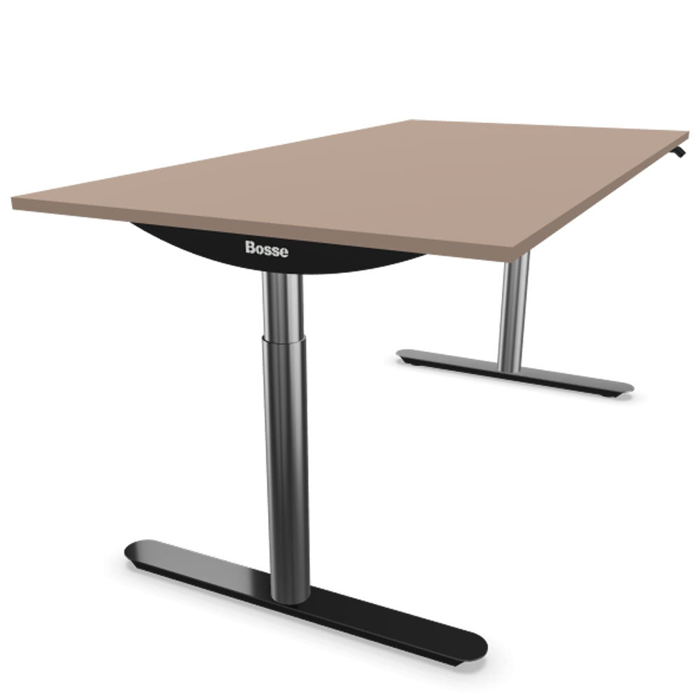 Bosse Modul Space M2 höhenverstellbarer Schreibtisch 62 - 126 cm - Melamin Arbeitsplatte - Gestell Chrom - Büromöbel Plus