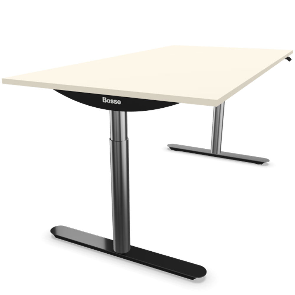 Bosse Modul Space M2 höhenverstellbarer Schreibtisch 62 - 126 cm - Melamin Arbeitsplatte - Gestell Chrom - Büromöbel Plus