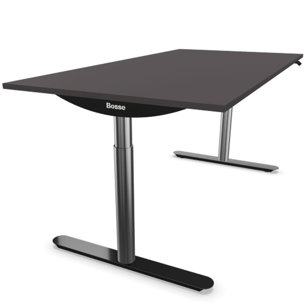 Bosse Modul Space M2 höhenverstellbarer Schreibtisch 62 - 126 cm - Melamin Arbeitsplatte - Gestell Chrom - Büromöbel Plus