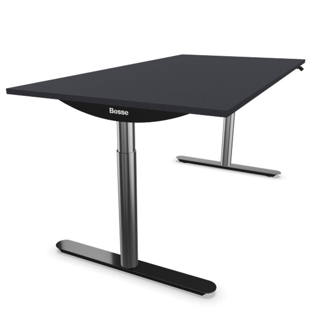 Bosse Modul Space M2 höhenverstellbarer Schreibtisch 62 - 126 cm - Melamin Arbeitsplatte - Gestell Chrom - Büromöbel Plus