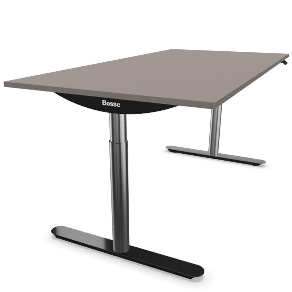 Bosse Modul Space M2 höhenverstellbarer Schreibtisch 62 - 126 cm - Melamin Arbeitsplatte - Gestell Chrom - Made in Germany - auf Rechnung kaufen🇩🇪 - Büromöbel Plus