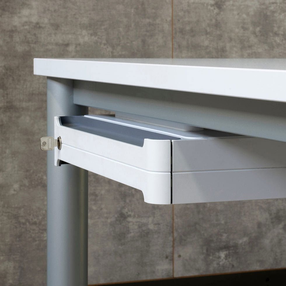 Design Unterbauschublade Schreibtisch Schublade mit Distanzhalter - Soft Stop - Abschließbar - B 43 x T 41 x H 7 cm auf Rechnung kaufen🇩🇪 - Büromöbel Plus