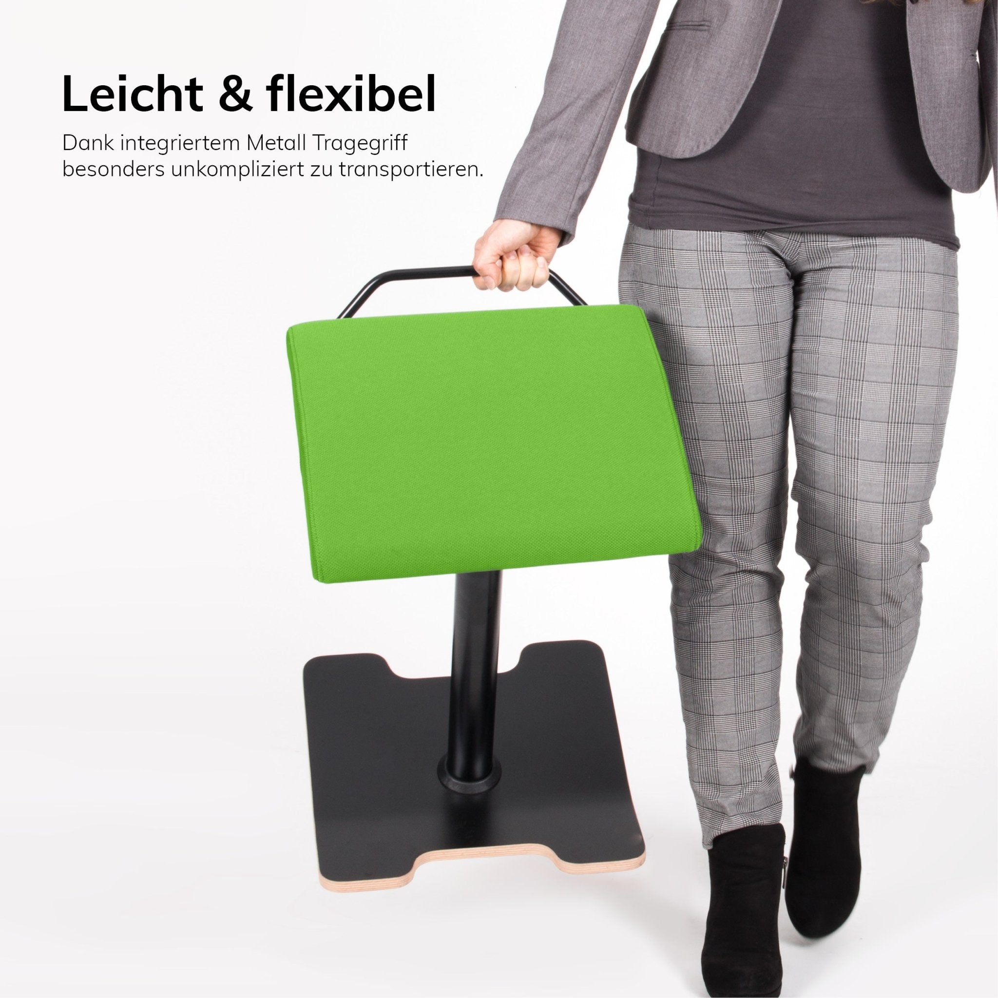 Ergonomischer Bürohocker Hocker - Stehhilfe mit Bodenwippe Lento Sella Activa SA10 - verhindert Rückenschmerzen und Verspannungen - Büromöbel Plus