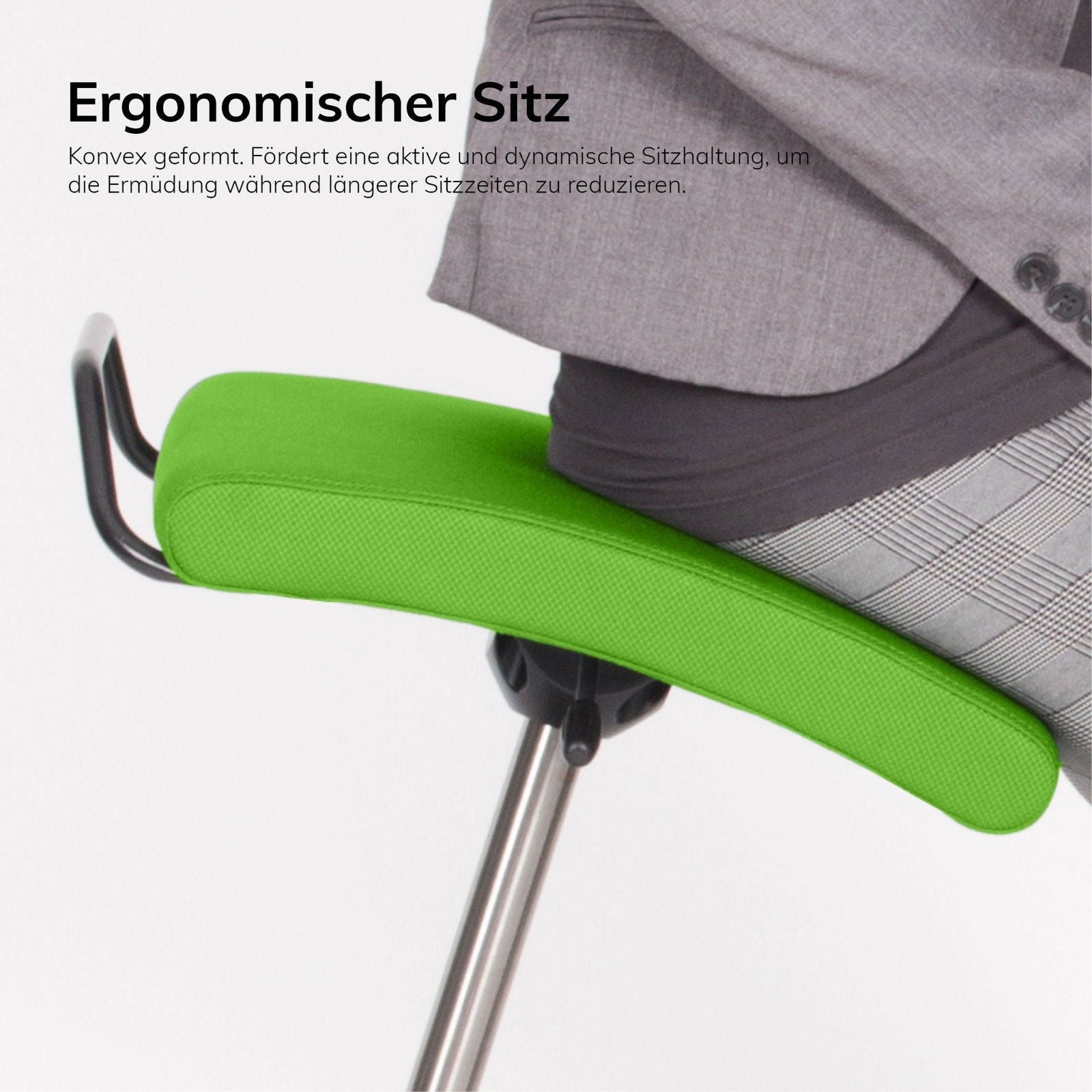 Ergonomischer Bürohocker Hocker - Stehhilfe mit Bodenwippe Lento Sella Activa SA10 - verhindert Rückenschmerzen und Verspannungen - Büromöbel Plus