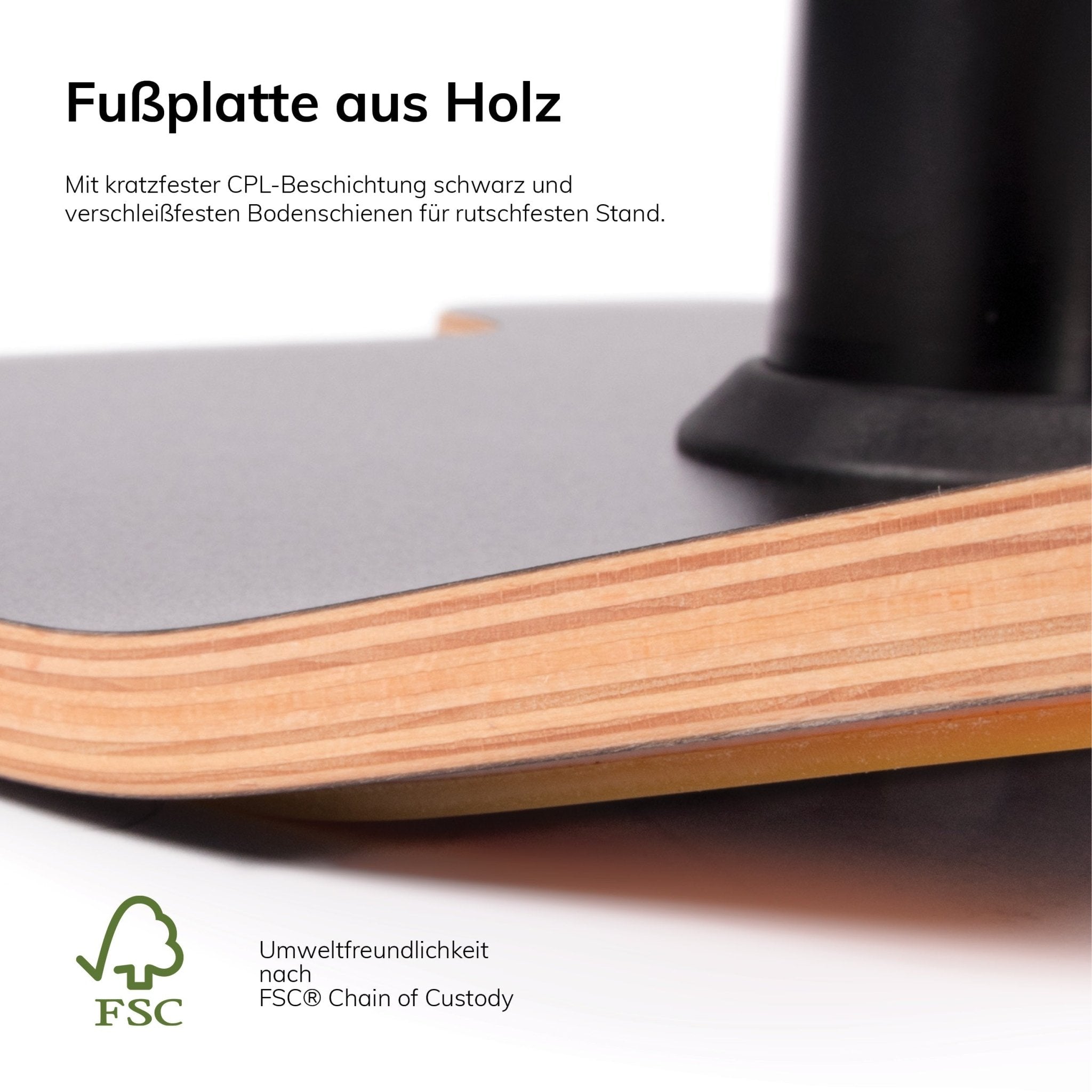 Ergonomischer Bürohocker Hocker - Stehhilfe mit Bodenwippe Lento Sella Activa SA10 - verhindert Rückenschmerzen und Verspannungen - Büromöbel Plus