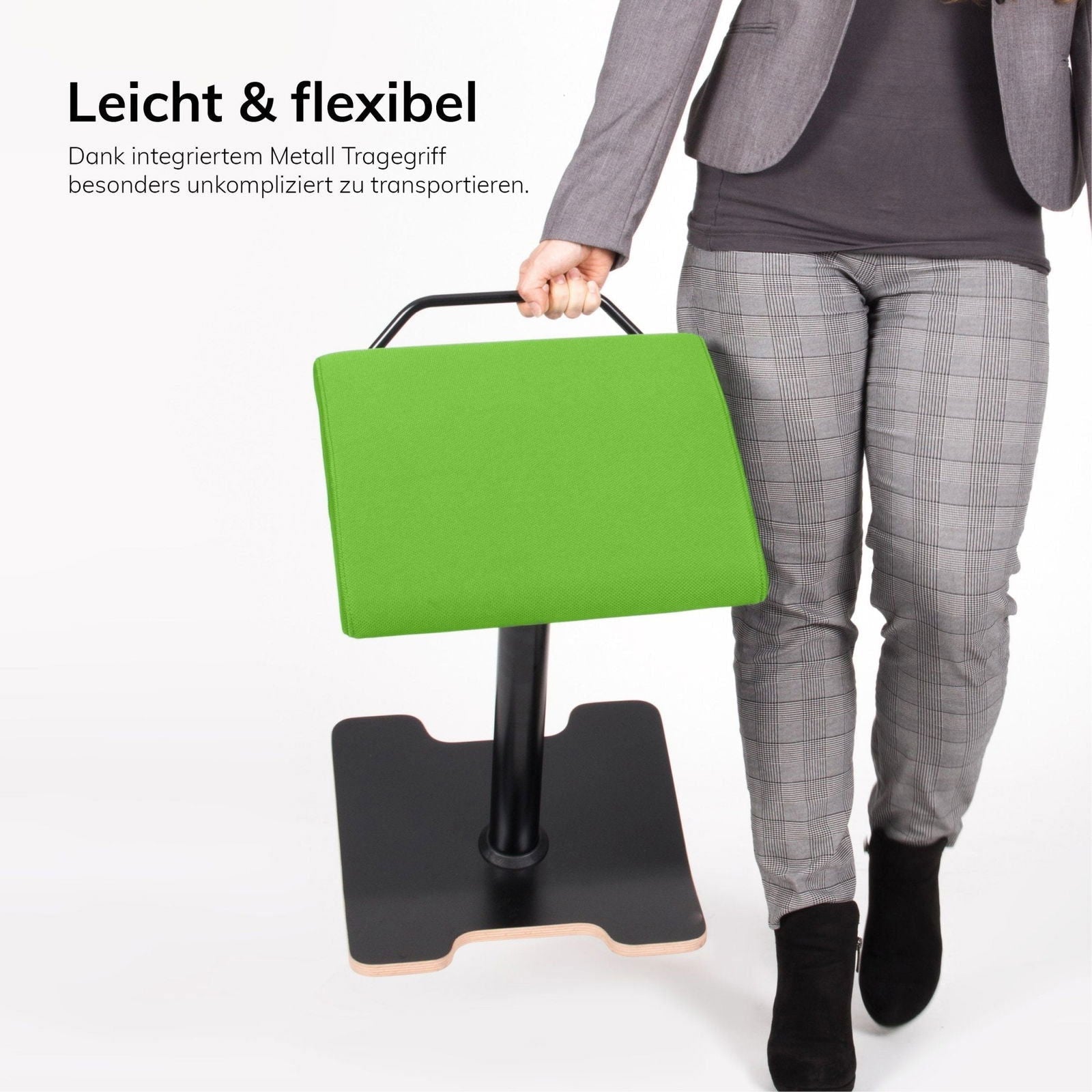 Ergonomischer Bürohocker Hocker - Stehhilfe mit Bodenwippe Lento Sella Activa SA10 - verhindert Rückenschmerzen und Verspannungen - Büromöbel Plus