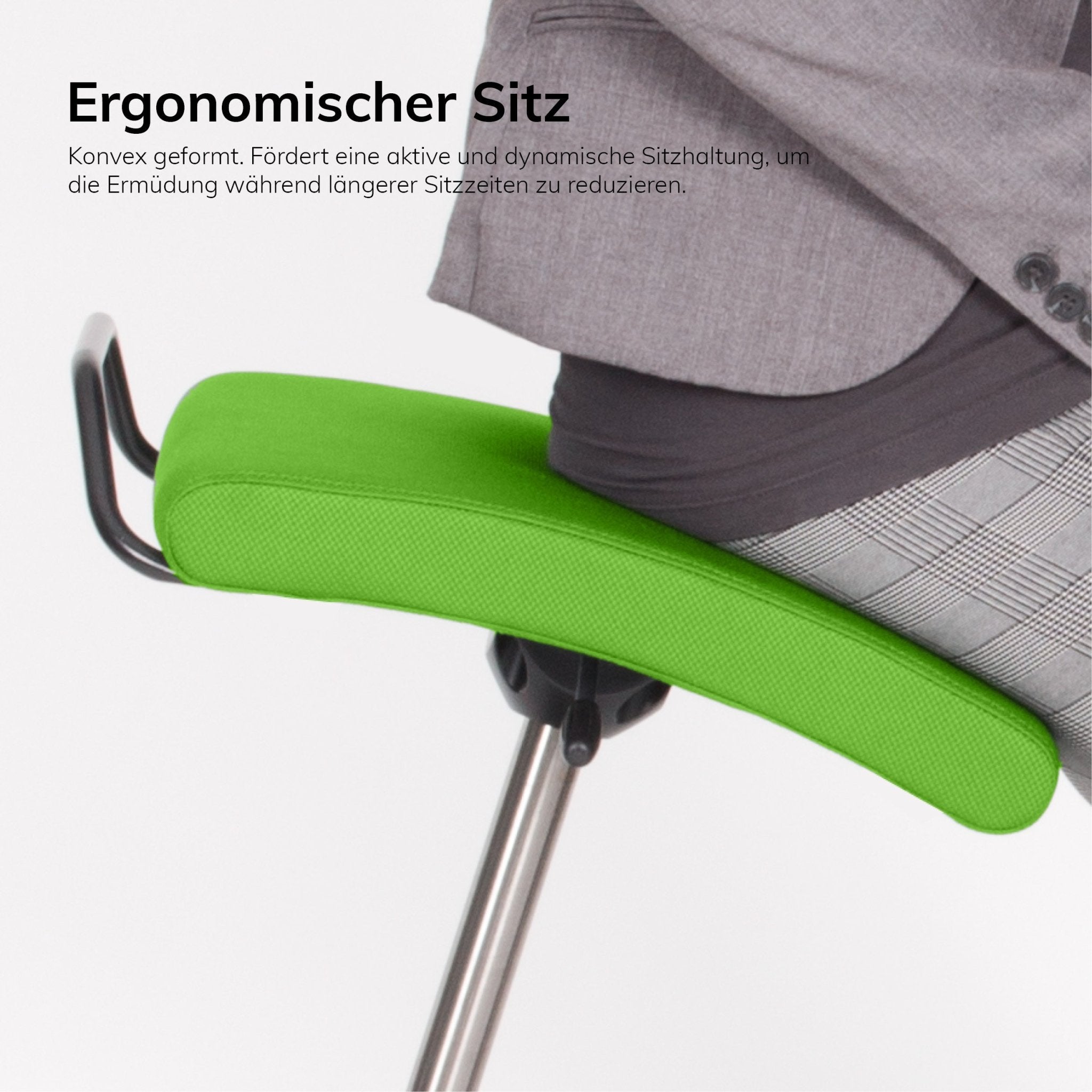 Ergonomischer Bürohocker Hocker - Stehhilfe mit Bodenwippe Lento Sella Activa SA10 - verhindert Rückenschmerzen und Verspannungen - Büromöbel Plus