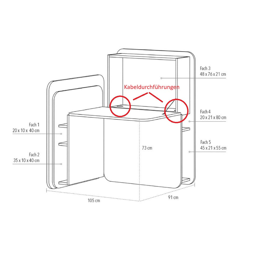 FlatUp FM Designschreibtisch - Homeoffice Schreibtisch - Mobil auf Rollen