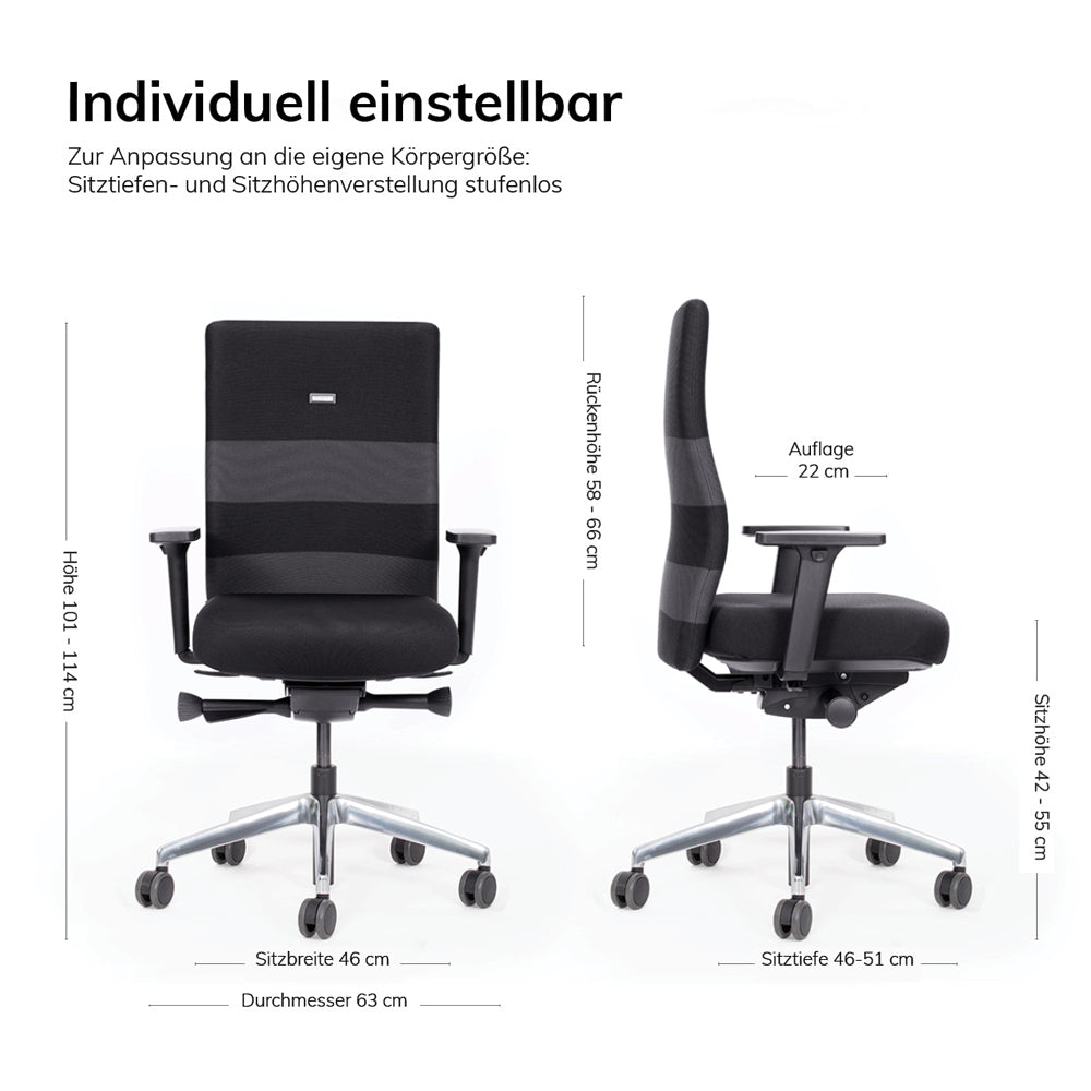 White Smoke Ergonomischer Bürostuhl lento Agilis AG10