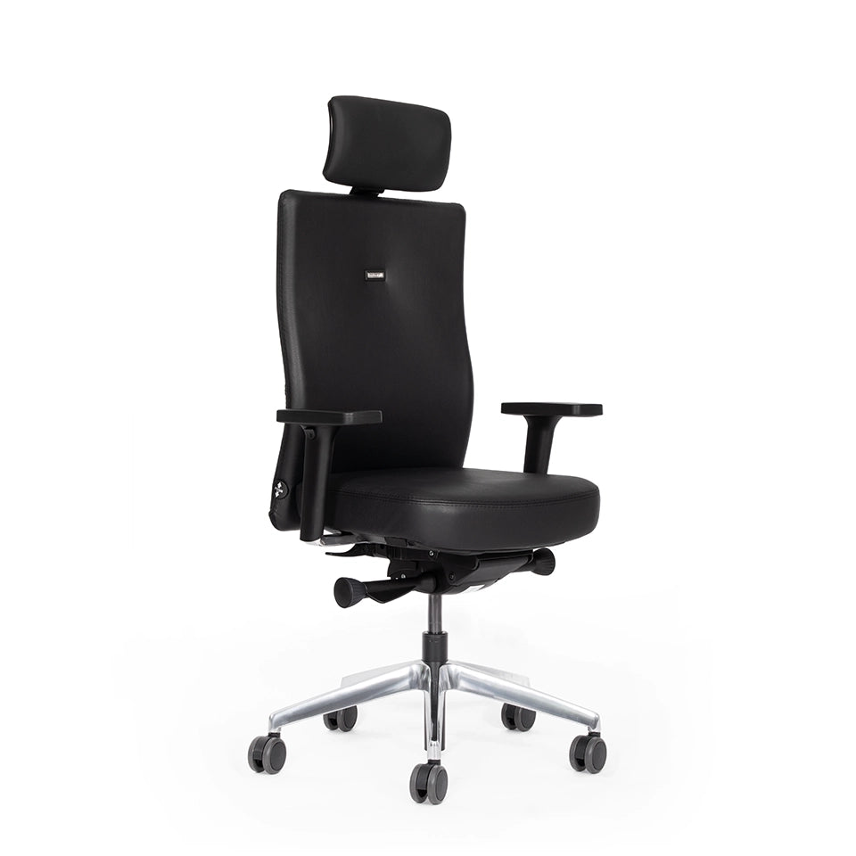 Ergonomischer Bürostuhl Agilis AG10 | Comfort | Leder | mit Kopstütze