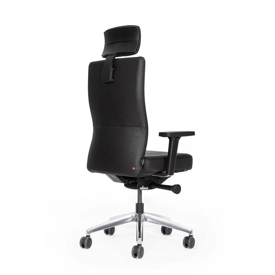 Ergonomischer Bürostuhl Agilis AG10 | Comfort | Leder | mit Kopstütze