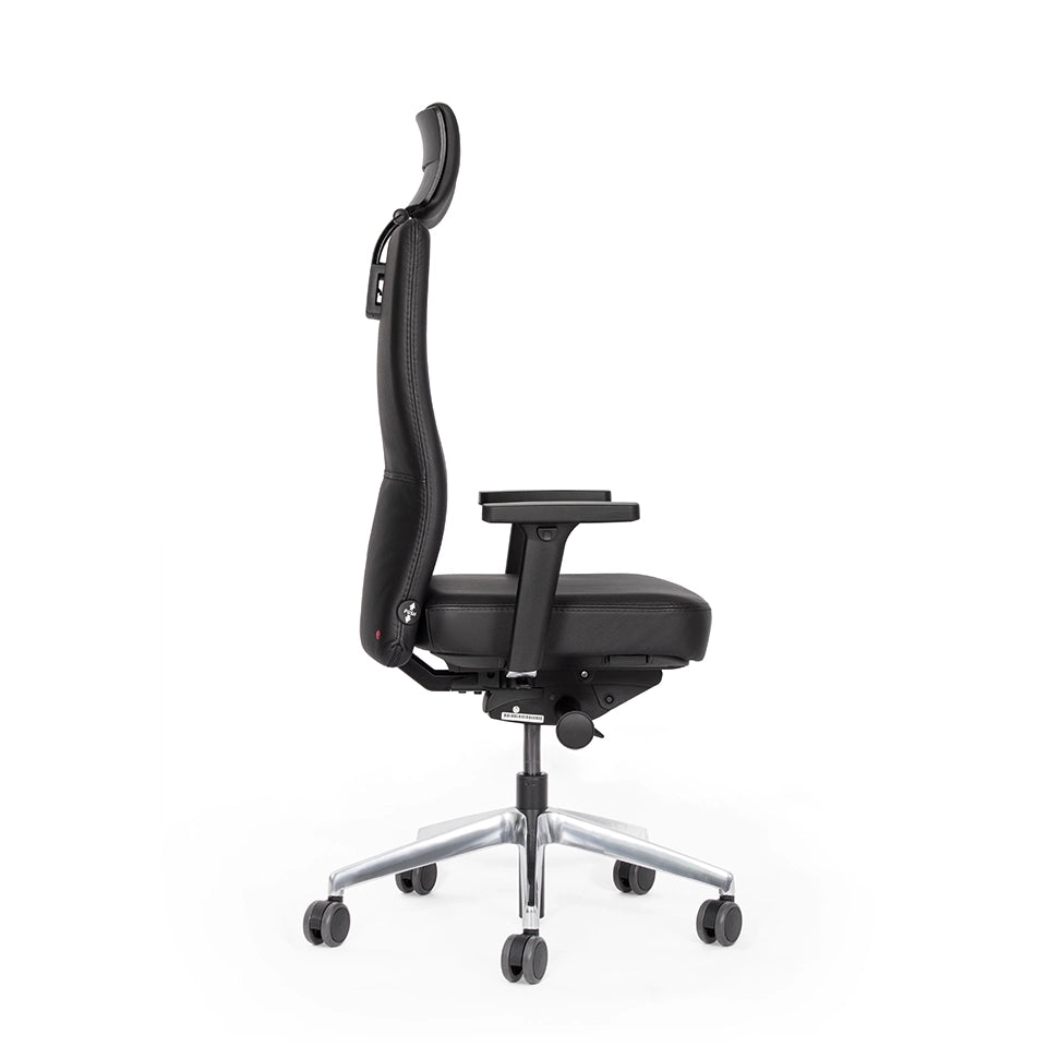 Ergonomischer Bürostuhl Agilis AG10 | Comfort | Leder | mit Kopstütze