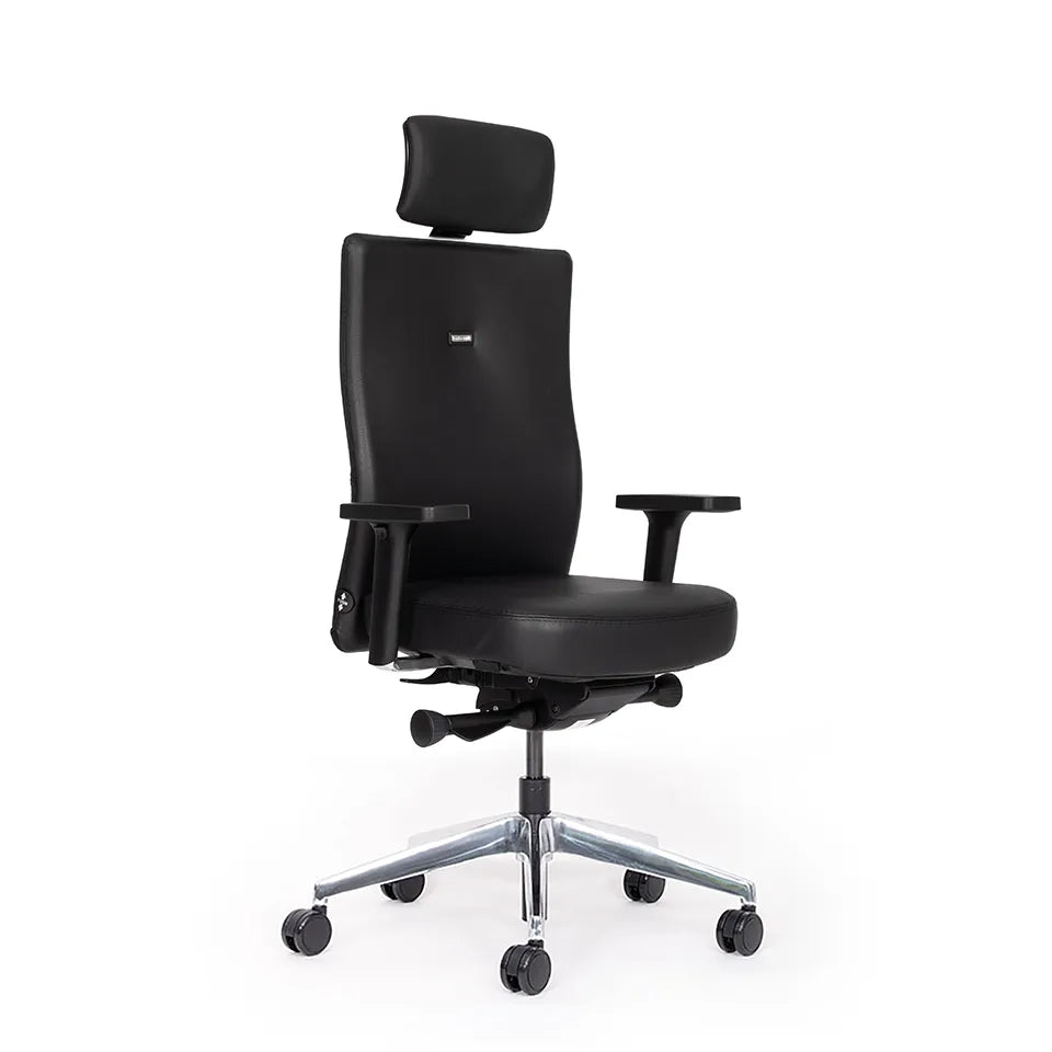 Ergonomischer Bürostuhl Agilis AG10 | Comfort | Leder | mit Kopstütze