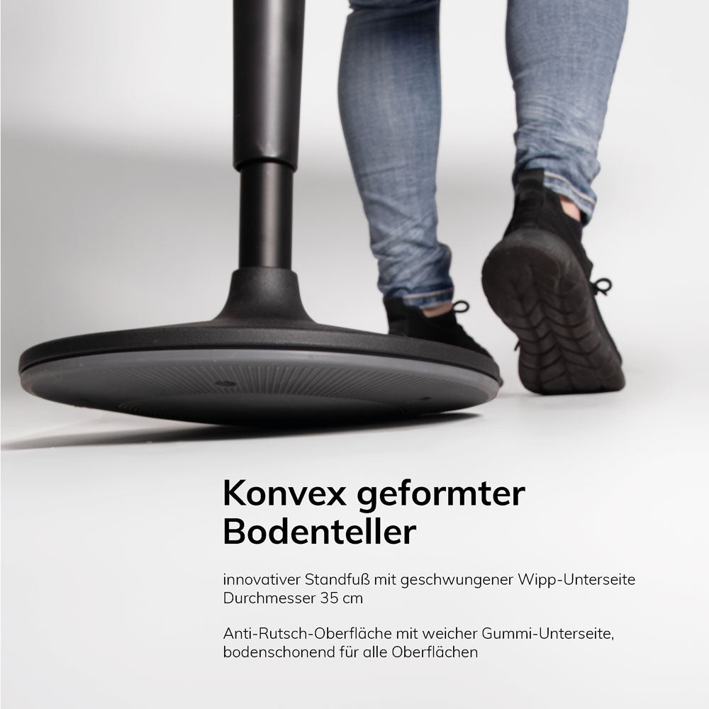 Lento sella flex Bürohocker | Sitz-Stehhilfe| Sitzhocker mit Schwingeffekt | Bürohocker